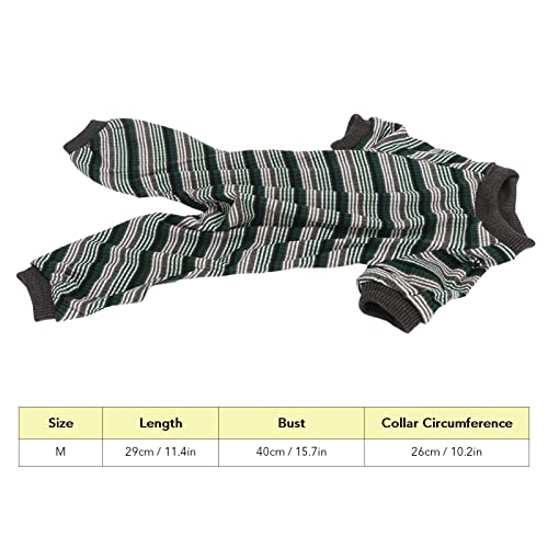 Cute Cotton Striped Pup Jumpsuit - Super Soft Stretchable Puppy Jammies Dog Sleep Shirts - Spring/Summer Onesie (M) - Image 2