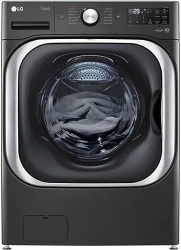 LG 5.2 cu. Ft Stackable Smart Front Load Washer in Black Steel with Steam & Turbowash Technology