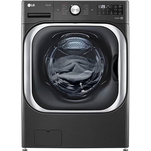 LG 5.2 cu. Ft Stackable Smart Front Load Washer in Black Steel with Steam & Turbowash Technology