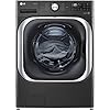 5.2 cu. Ft Stackable Smart Front Load Washer in Black Steel with Steam & Turbowash Technology