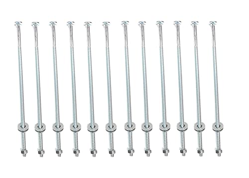 ONESTOCK 3/8-inch x 10-inch Threaded Carriage Bolts Fasteners with Nuts and Washers - 12-Pack - Thumbnail 3