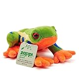 Zappi Co 100% recyceltes Plüsch-Baumfrosch Spielzeug (15cm Länge) Gestopftes, weiches, kuscheliges, umweltfreundliches Tiersammlung für das Neugeborene Kind, erstes Kind