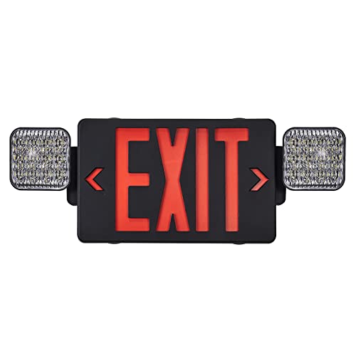 TANLUX Black Exit Sign With Emergency Lights