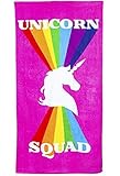 High Five Unicorn Squad Rainbow Beach Towel 30x60 inch