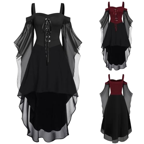 Vestido medieval retro con corpiño ajustable para carnaval de mujer 2