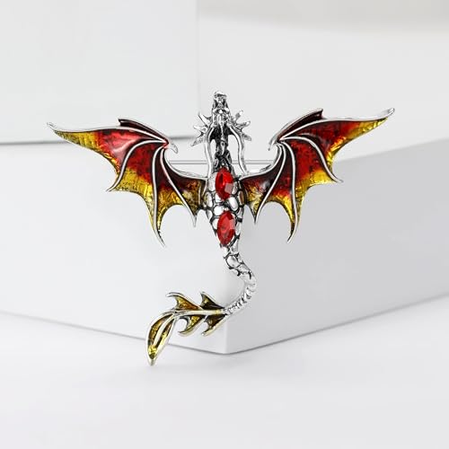 Image of Dragon Brooch for Men Suit Lapel Enamel Pins for Suits Fashion Accessories Shirt Clip