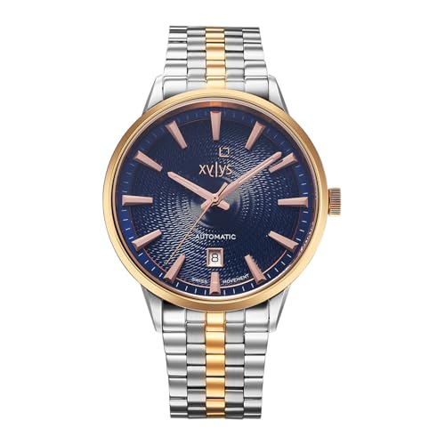 Image of Xylys Waltz-G with Analog with Date Automatic Blue Dial Two Toned Leather Strap Watch for Men - 40060KM01E