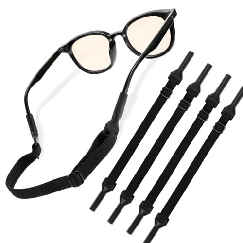 Febbya 4 Pack Adjustable Anti-Slip Glasses Strap,Sports Band