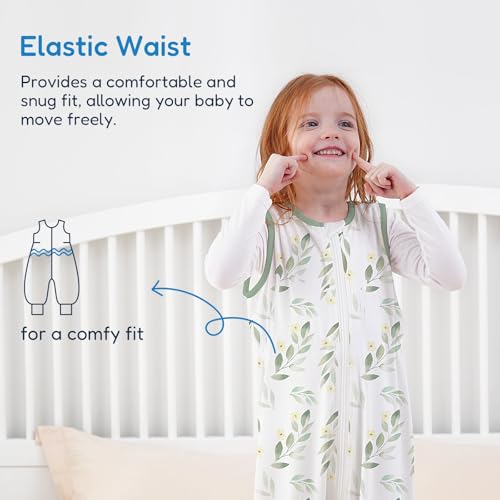TotAha Toddler Sleep Sack with Feet 12 Months-2t for Girls,TOG 0.5, Light and Soft Baby Wearable Blanket for Walkers, 2 Pack, Buds & Greenleaf by TotAha - Image 5