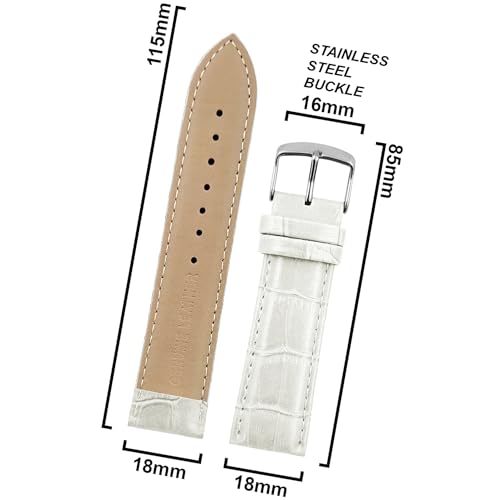 Image of DBLACK ''HIKRO'' Leather Watch Strap, Bamboo Design Full Padded Watch Belt / / For 18mm, 20mm, 22mm, 24mm, or 26mm Watch Band (Choose Your Size & Color)