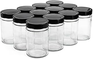 Dicunoy Set of 12 Glass Jars with Lids, 500ml Clear Candle Jars, Mason Containers for Pickles, Jam, Honey, Meal Prep, Jelly, Dry Food, Spices, Salads, Powder Storage, Canning