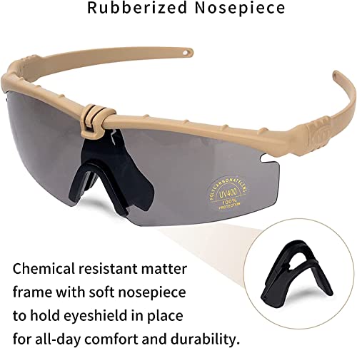 Focuhunter Tactical Glasses, Shooting Safety Glasses, Anti Fog Uv400 Protection Sunglasses With 3 Interchangeable Lens #TOP1