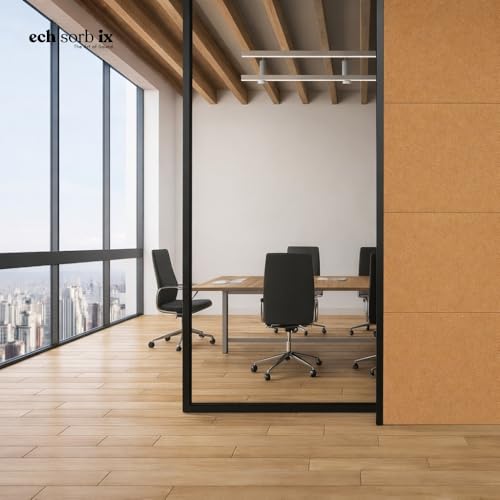 Image of MMT Acoustix Premium Felt Acoustic Panels for Offices, Bedrooms & Studios | Sustainable PET Felt Panels for Echo Reduction & Sound Absorption | 1x1 ft, 9mm Thick | Camel - Pack of 16