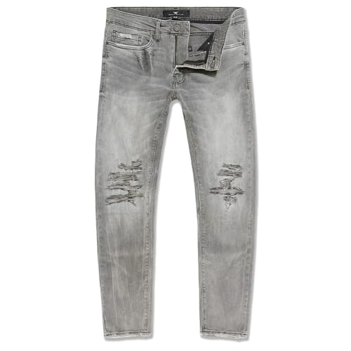 Men Collins Fordham Denim Shreds on Knees Jeans (Smoked Grey)2