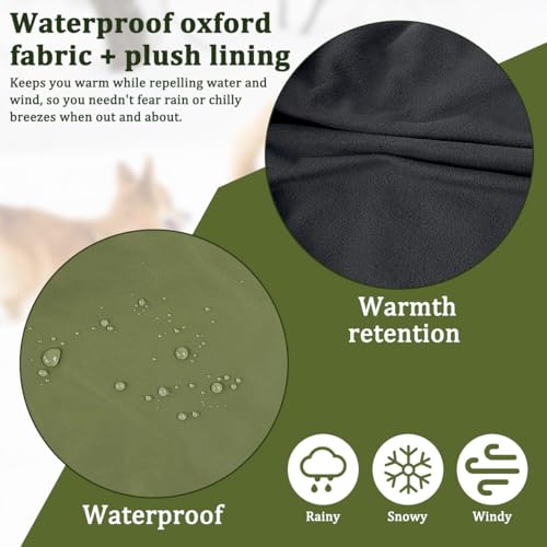 VGECEE Hundemantel Wasserdicht Winter Reflektierende Hundejacke Hundemantel Winter mit Verstellbarem Verschluss Reflektierende Jacke Hund Winterjacke aus Fleece, für Mittlere Hunde Regenmantel