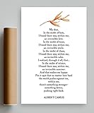 Torenio Invincible Summer | Albert Camus | Poem | Literature | Motivation | Inspiration | Print |...