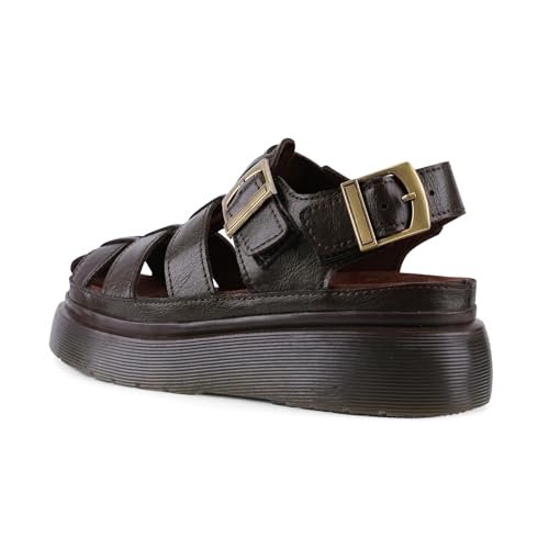 Image of Platform Sandals for Women Chunky Ankle Buckle Casual Open Toe Comfortable Flower Decoration Fisherman Sandals