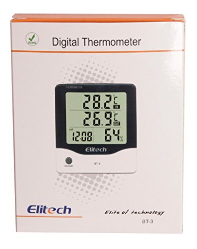 Elitech BT-3 LCD Higrômetro digital com Termômetro Monitor de umidade Monitor de temperatura e umida