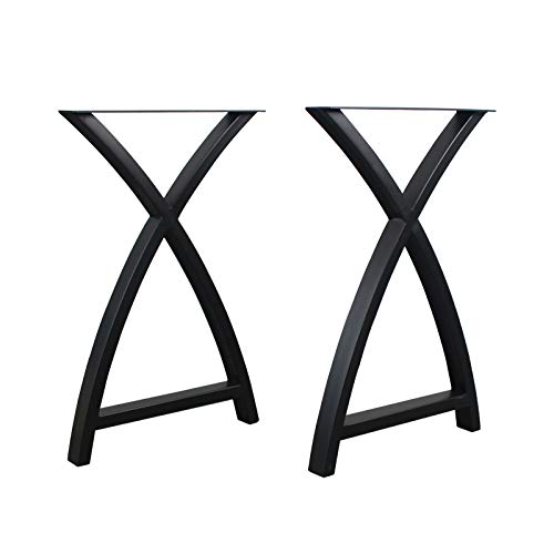LENGEN Furniture Legs Arc Triangle Shape Table Legs,Industrial Modern Decor Metal Legs,28H x 17.7W inch Heavy Duty Desk Legs,Dining Table Legs,DIY Table with Iron Legs(2 Pieces)