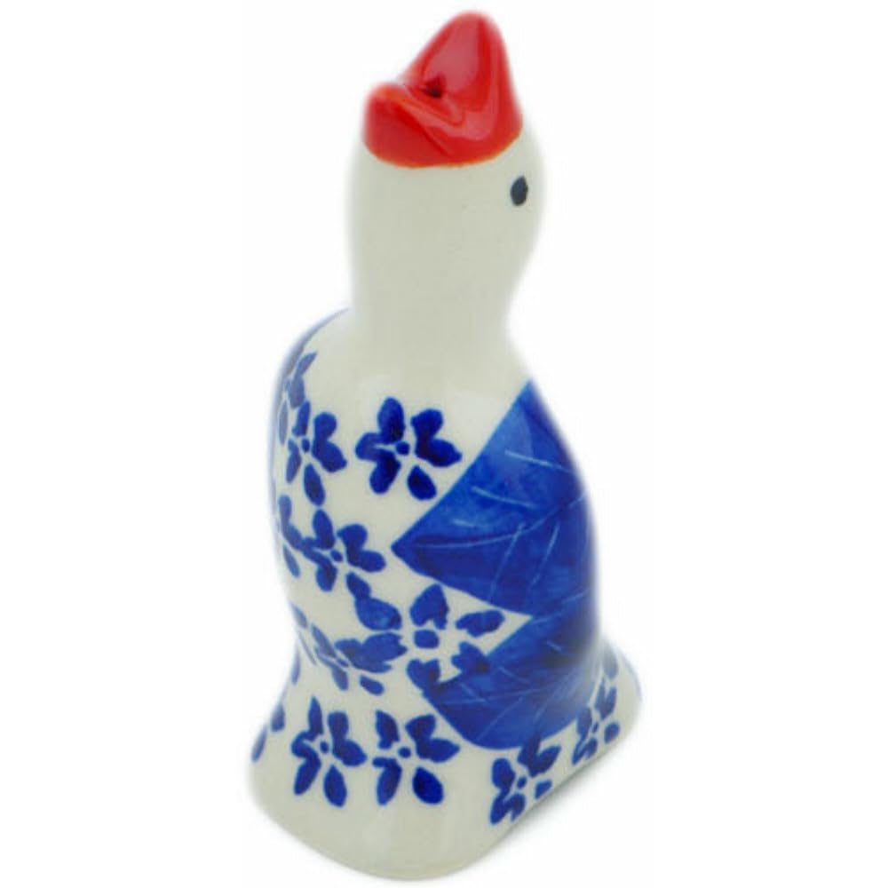 Authentic Polish Pottery Pie Bird Signature UNIKAT in Divine Cobalt Design Handmade in Bolesławiec Poland by Ceramika Bona + Certificate of Authenticity