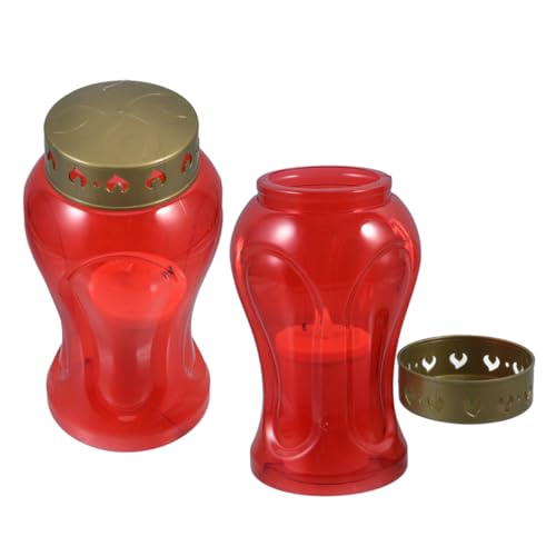 CAXUSD Velas Conmemorativas De Cementerio Farol De Plástico Luz Religiosa y Sereno