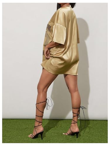 SHENHE Women's Oversized Y2k Football Jersey Satin Mesh Number Shirt Hip Hop Streetwear Tee2