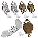 Boucles d'oreilles Clips, 20pcs Clips Boucles d'oreilles Non Percées Convertisseur Boucle d'oreille Fermoirs Cabochon 10mm avec Coussin Boucles d'oreilles,Argent,Bronze