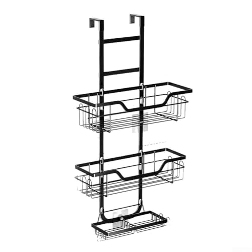 Étagère de salle de bain à suspendre avec crochets et adhésifs, 3 niveaux résistant à la rouille, étagère de douche en acier inoxydable 304 avec porte-savon, montage mural facile sans perçage