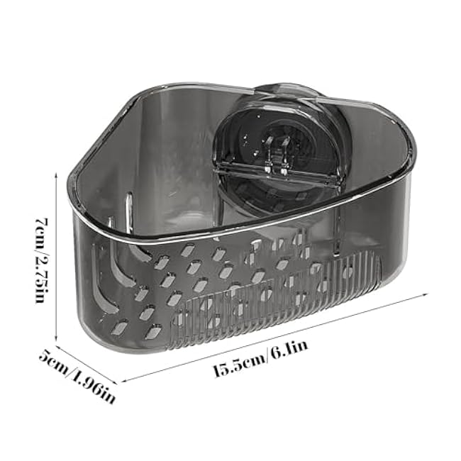 Sink Corner Sponge Holder, Sink Storage Rack Suction Cup,Suction Cup Sink Corner Rack,No Drilling Shower Shelf, Bathroom Storage Rack For Kitchen Organization Accessories (Transparent)