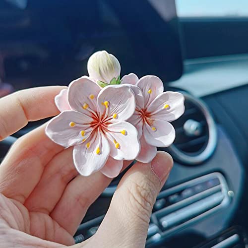 Zcargel Pink Flower Aromatherapy Diffuser Clip, Peach Blossom Air Conditioner Air Outlet Clip Air Outlet Perfume Diffuser Clip Cute Car Interior Decor Accessories #TOP4