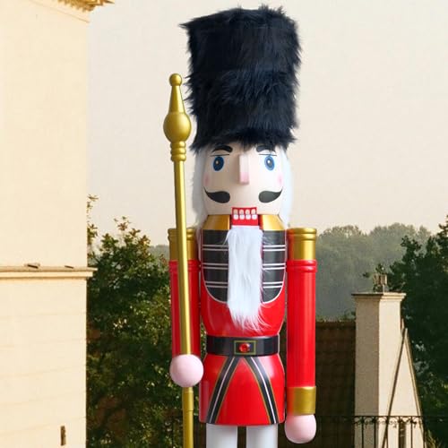 ECOM-CDL 5 feet Life Size Giant Wooden Christmas Nutcracker King/Soldier (5 feet King Red and White K46)