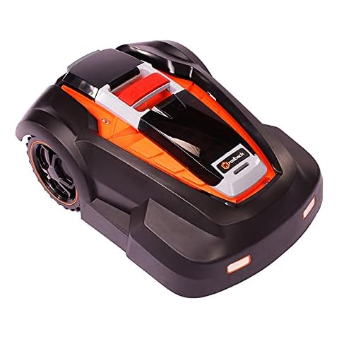 Robot Lawn Mower, Updated 2024 Programming, Self Installation Kit Included, Mows Up to 1/4 Acre, 50% Slope, Low Noise (65dBA) and Rain Sensor Cover