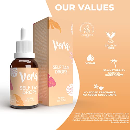VERA Self Tanning Drops für einen gleichmäßigen Teint - Self Tan Drops mit tropischem Aroma & pflegenden Inhaltsstoffen… - Image 6