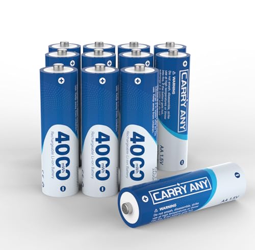 Image of Rechargeable Batteries Lithium 12 Pack,1.5V 4000mWh High Capacity Rechargeable AA Battery, Li-ion Doubel A Batteries for Blink Outdoor Camera