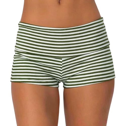 Image of Women Fold Over Mini Shorts Y2K Lounge Pajama Bottoms Low Rise Booty Shorts