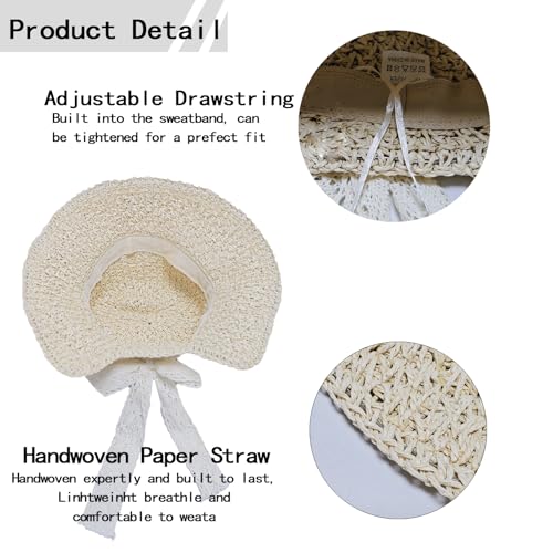 Sombrero de playa plegable para mujer color beige miniatura 5