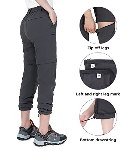 Wespornow Hiking-Pants-Women Convertible Zip-Off Pants Lightweight Quick-Dry Cargo Pants For Golf Kayaking(Grey,Xxl) #TOP4