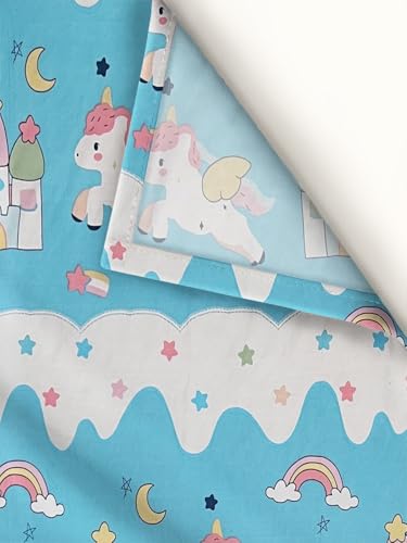 Image of Weave & Decor Cotton Feel Kids Bedsheet Double Bed 90x90 inches, Soft Fabric, Includes 2 Pillow Covers 20x30 inches