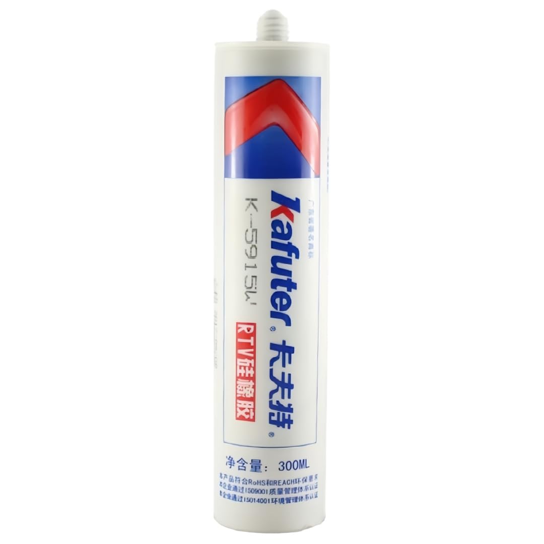 VIDOO Kafuter K-5915W Selbstlöschend Elektronikkleber Weiß Silikonkleber Flammwidrig Silikonmasse Silikonkleber für Netzadapter Haushaltsgeräte - 300ml