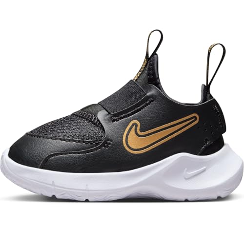 Image of Nike Unisex Kid's Flex Runner 3 Schuh für Babys und Kleinkinder Shoe, Black Metallic Gold White, 3.5 UK Child