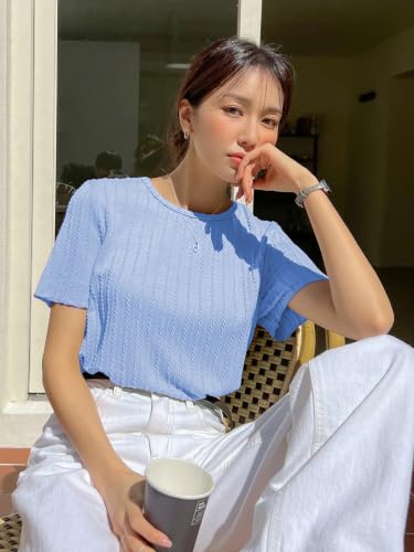 Image of GRECIILOOKS Women's Poly Cotton Regular Fit Crop Top, Loose Fit Oversized Shirts & Stylish Korean Tank Tops for Summer Wear (Available in Plus Size)