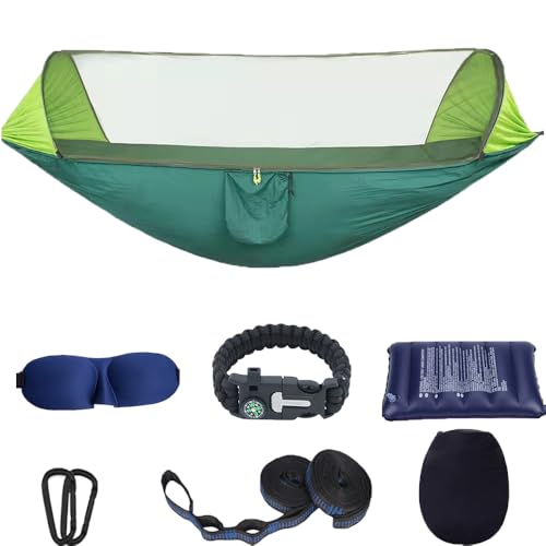 Camping Hammock with Mosquito Net - Portable Travel Hammock Bug Net - Camping Equipment - Hammock Tent for Outdoor Hiking Campin Backpacking Travel (Army Green)