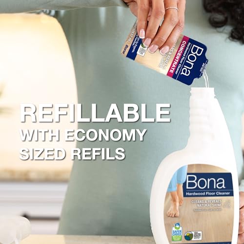 Image of Bona Hardwood Floor Cleaner Spray - 32 fl oz - Unscented - Includes Filled Bottle + Concentrate Refill for Hardwood Floor Cleaning