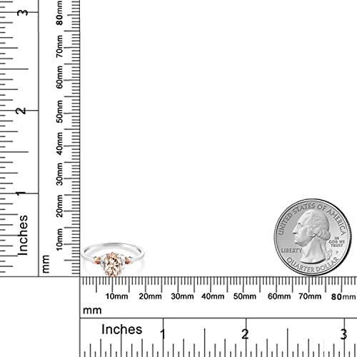 Gem Stone King 925 Silver and 10K Rose Gold Oval Gemstone Birthstone Engagement Ring | Oval 7X5MM | Wedding Engagement Anniversary Solitaire Promise Ring For Women3