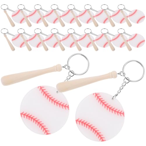 Porte-clés baseball et mini batte en bois pour personnaliser un sac à main