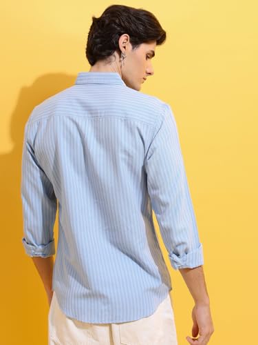 Image of Highlander Men's Slim Fit Striped Shirt | Full Sleeves | Everyday Wear Stylish Shirts for Men