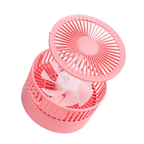 Ventilador portátil multifuncional USB pequeño rosa de mesa 2