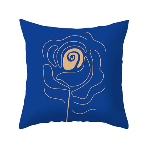 Taie d'oreiller 45x45 cm de style rétro bleu abstrait pour canapé de salon lot de 2