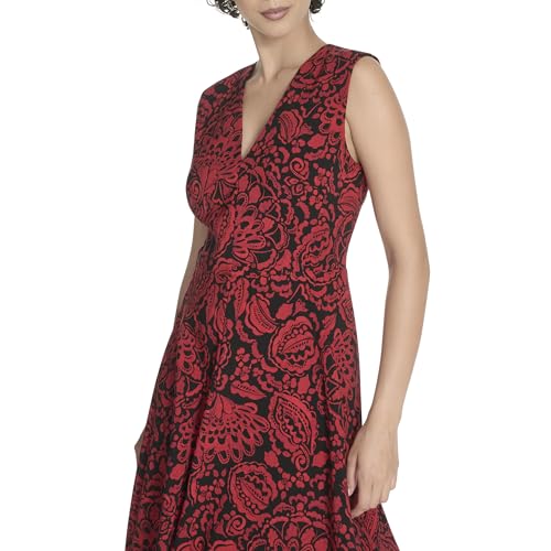 Image of Tommy Hilfiger Women's Sleeveless V-Neck A-line Midi Dress