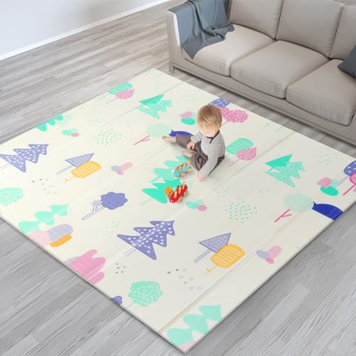 scoosh Foldable Activity Mat - Double-Sided Reversible Waterproof Ideal for Playtime Picnics and Quality Family Bonding - Premium Quality Outdoor & Indoor Mat (Forest & Hills 150x200x1cm)